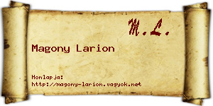Magony Larion névjegykártya
